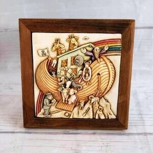 Harmony Kingdom Picturesque Noah's Ark 3D Framed Tile Vintage Religious